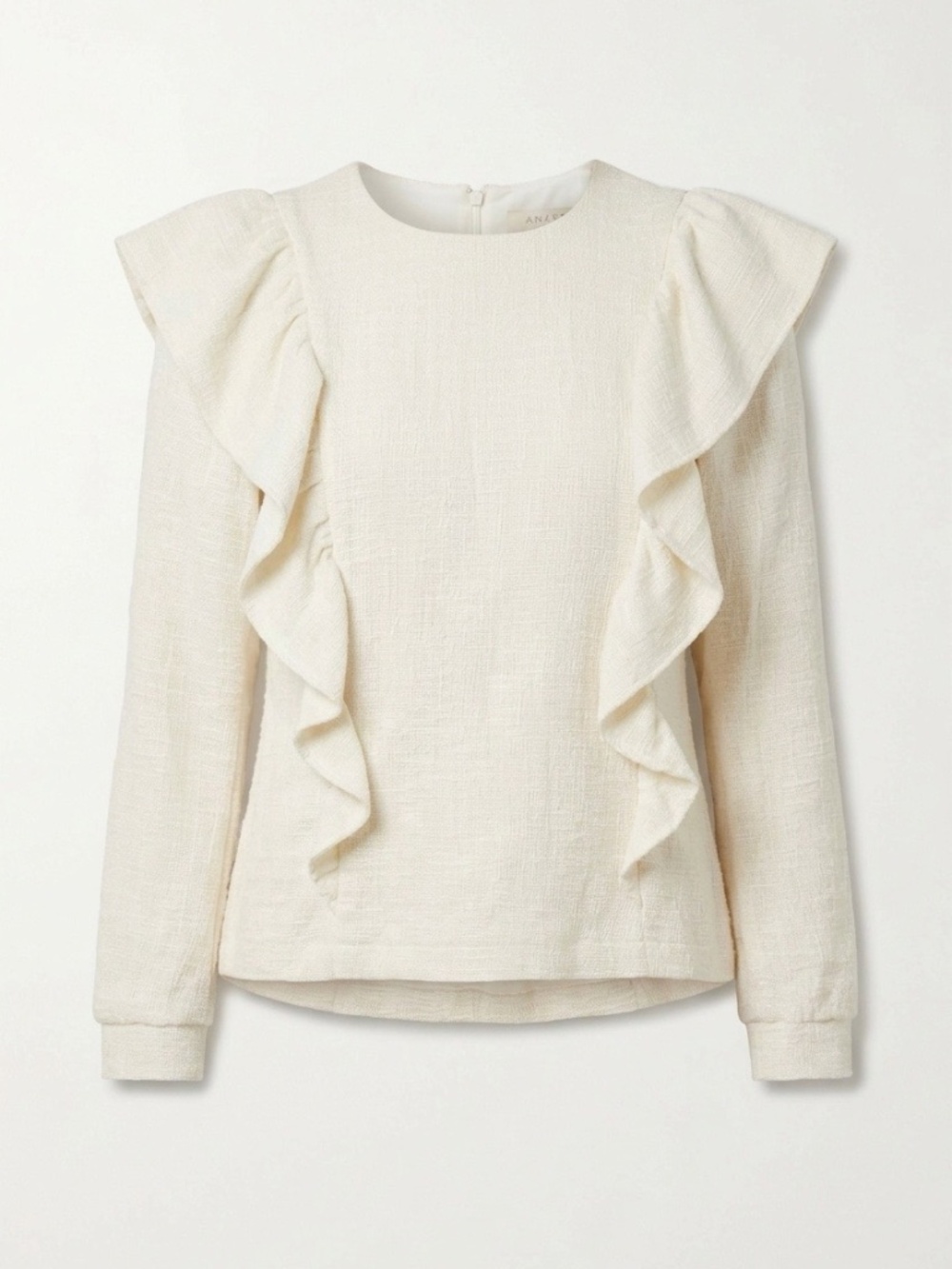 Maison Guillemette ivory ruffle blouse - size small 🌟